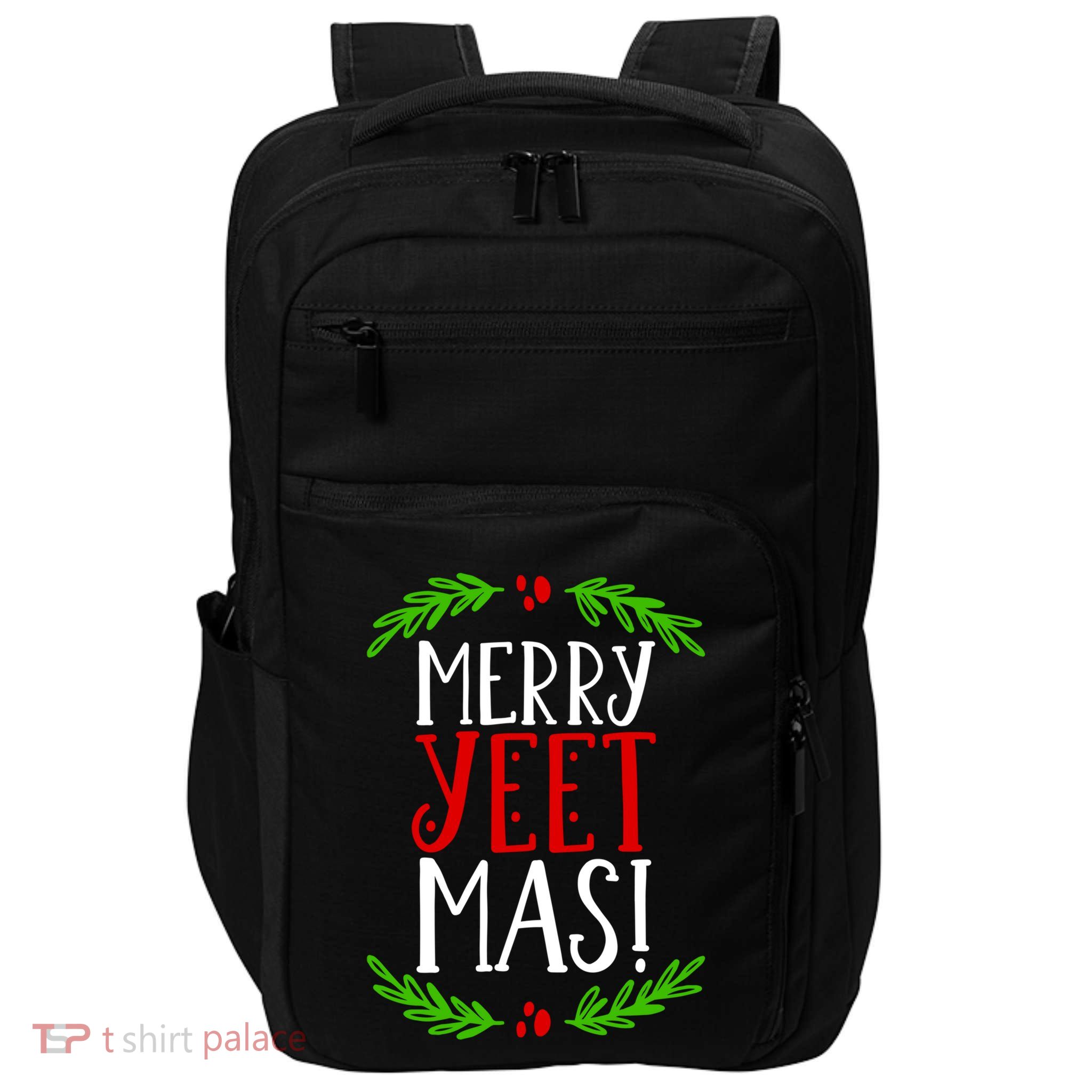 Merry Yeetmas Humorous Yeet Meme Pun Festive Joy Cheer Funny Gift Impact Tech Backpack