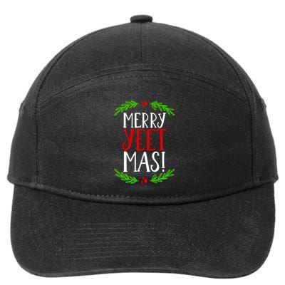 Merry Yeetmas Humorous Yeet Meme Pun Festive Joy Cheer Funny Gift 7-Panel Snapback Hat