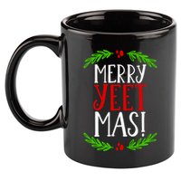 Merry Yeetmas Humorous Yeet Meme Pun Festive Joy Cheer Funny Gift 11oz C Handle Ceramic Mug