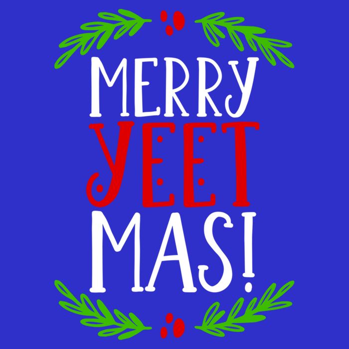 Merry Yeetmas Humorous Yeet Meme Pun Festive Joy Cheer Funny Gift Button