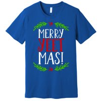 Merry Yeetmas Humorous Yeet Meme Pun Festive Joy Cheer Funny Gift Premium T-Shirt