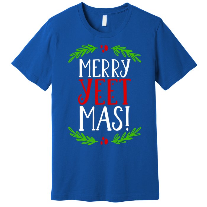 Merry Yeetmas Humorous Yeet Meme Pun Festive Joy Cheer Funny Gift Premium T-Shirt