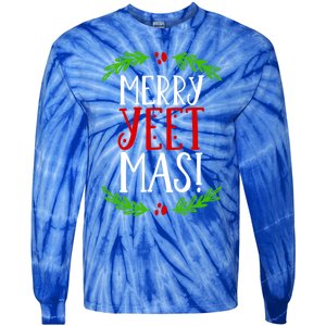 Merry Yeetmas Humorous Yeet Meme Pun Festive Joy Cheer Funny Gift Tie-Dye Long Sleeve Shirt