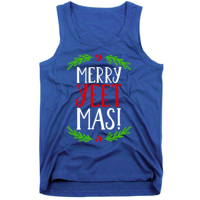 Merry Yeetmas Humorous Yeet Meme Pun Festive Joy Cheer Funny Gift Tank Top