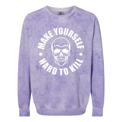 Make Yourself Hard To Kill Gamers Gaming Colorblast Crewneck Sweatshirt