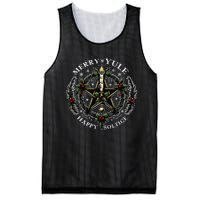 Merry Yule Happy Solstice Holly Christmas Pagan Pentagram Gift Mesh Reversible Basketball Jersey Tank