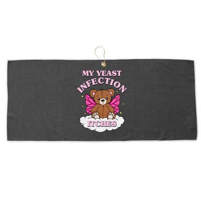 My Yeast Infection Itches Funny Meme Large Microfiber Waffle Golf Towel