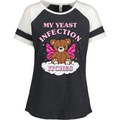 My Yeast Infection Itches Funny Meme Enza Ladies Jersey Colorblock Tee