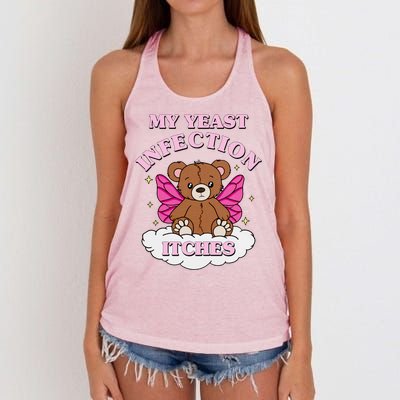 My Yeast Infection Itches Funny Meme Women's Knotted Racerback Tank