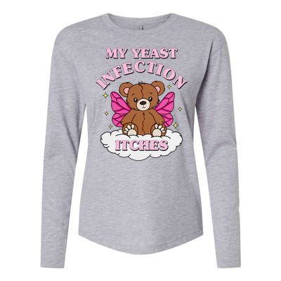 My Yeast Infection Itches Funny Meme Womens Cotton Relaxed Long Sleeve T-Shirt