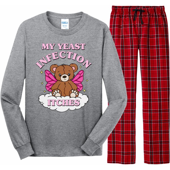 My Yeast Infection Itches Funny Meme Long Sleeve Pajama Set