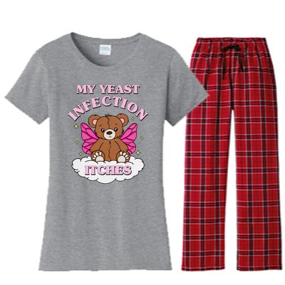 My Yeast Infection Itches Funny Meme Women's Flannel Pajama Set