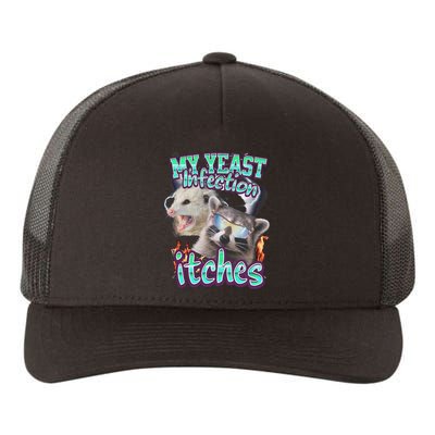 My Yeast Infection Itches Opossum Raccoon Yupoong Adult 5-Panel Trucker Hat