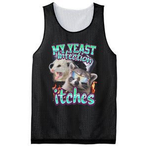 My Yeast Infection Itches Opossum Raccoon Mesh Reversible Basketball Jersey Tank