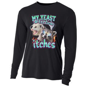 My Yeast Infection Itches Opossum Raccoon Cooling Performance Long Sleeve Crew