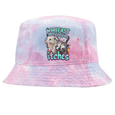 My Yeast Infection Itches Opossum Raccoon Tie-Dyed Bucket Hat