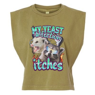 My Yeast Infection Itches Opossum Raccoon Garment-Dyed Women's Muscle Tee