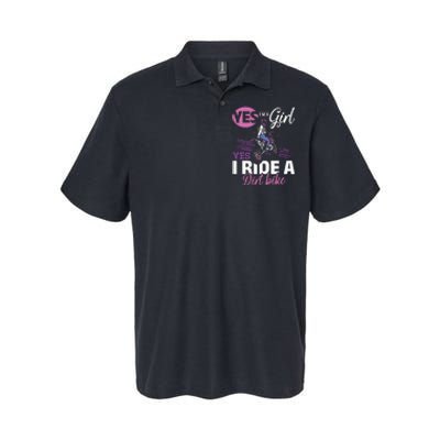 Motocross Yes I Am A Girl And Yes I Ride A Dirt Bike Softstyle Adult Sport Polo