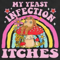 My Yeast Infection Itches Funny Mushroom Frog Meme Humor Beanie