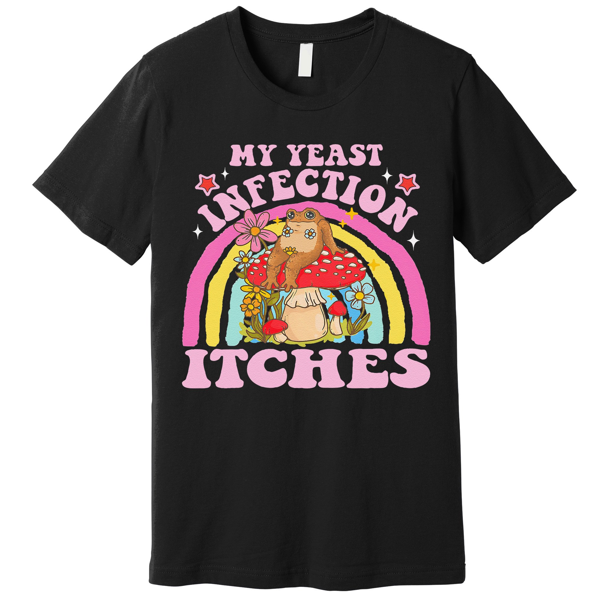 My Yeast Infection Itches Funny Mushroom Frog Meme Humor Premium T-Shirt