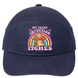 My Yeast Infection Itches Funny Mushroom Frog Meme Humor 7-Panel Snapback Hat