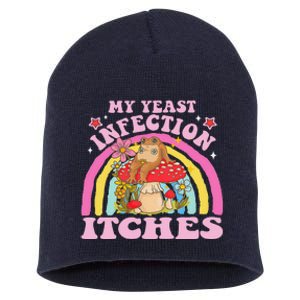 My Yeast Infection Itches Funny Mushroom Frog Meme Humor Short Acrylic Beanie