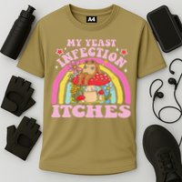 My Yeast Infection Itches Funny Mushroom Frog Meme Humor Cooling Performance Crew T-Shirt