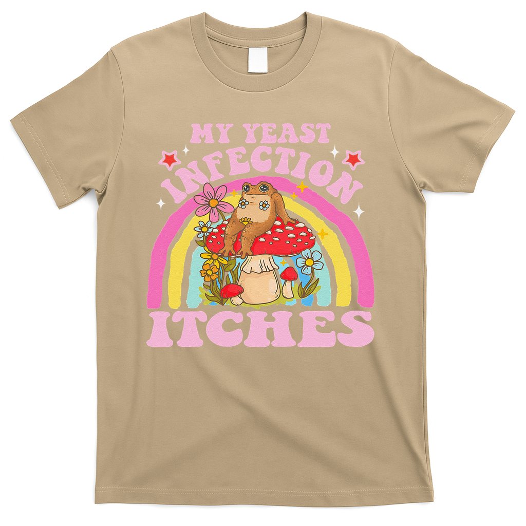 My Yeast Infection Itches Funny Mushroom Frog Meme Humor T-Shirt