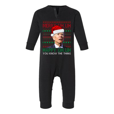 Merry You Know The Thing Funny Joe Biden Christmas Infant Fleece One Piece