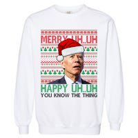 Merry You Know The Thing Funny Joe Biden Christmas Garment-Dyed Sweatshirt