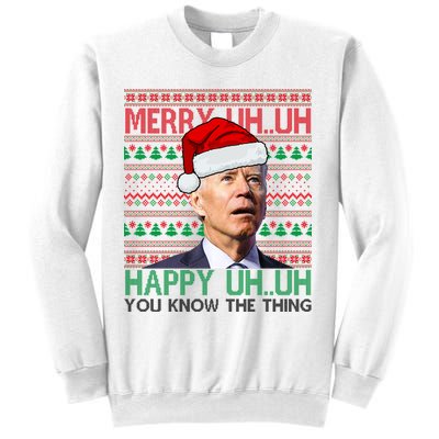 Merry You Know The Thing Funny Joe Biden Christmas Sweatshirt
