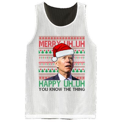 Merry You Know The Thing Funny Joe Biden Christmas Mesh Reversible Basketball Jersey Tank