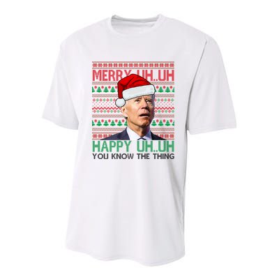 Merry You Know The Thing Funny Joe Biden Christmas Youth Performance Sprint T-Shirt