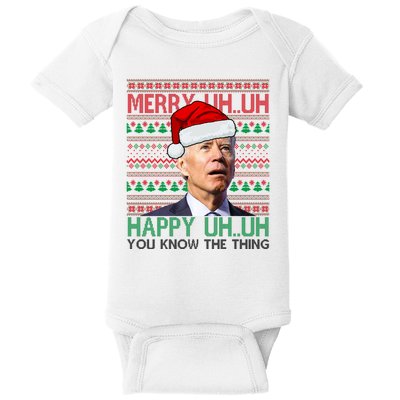 Merry You Know The Thing Funny Joe Biden Christmas Baby Bodysuit