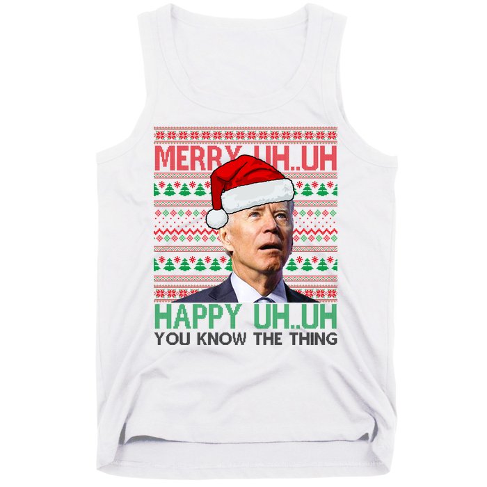 Merry You Know The Thing Funny Joe Biden Christmas Tank Top