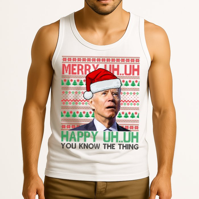 Merry You Know The Thing Funny Joe Biden Christmas Tank Top