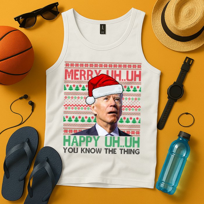 Merry You Know The Thing Funny Joe Biden Christmas Tank Top