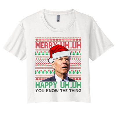 Merry You Know The Thing Funny Joe Biden Christmas Crop Top