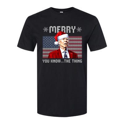 Merry You Know The Thing Christmas Biden Santa American Flag Softstyle CVC T-Shirt