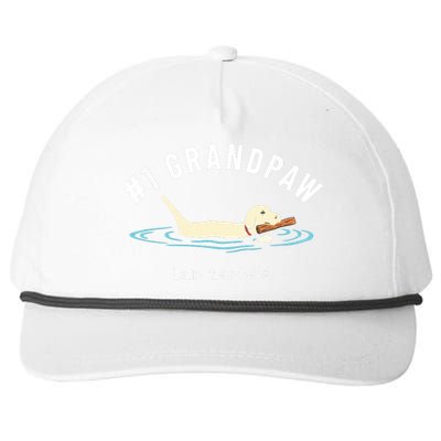 Men Yellow Labrador Retriever Dog Grandpa 1 Grandpaw Snapback Five-Panel Rope Hat