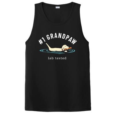 Men Yellow Labrador Retriever Dog Grandpa 1 Grandpaw PosiCharge Competitor Tank