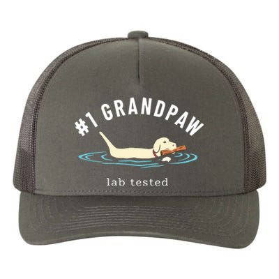 Men Yellow Labrador Retriever Dog Grandpa 1 Grandpaw Yupoong Adult 5-Panel Trucker Hat