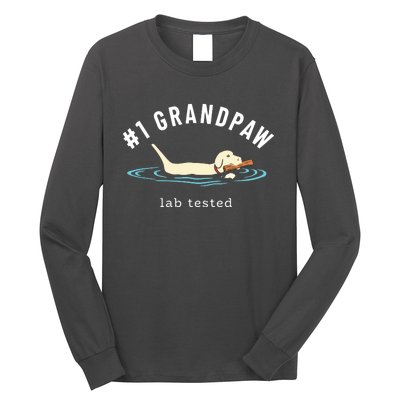 Men Yellow Labrador Retriever Dog Grandpa 1 Grandpaw Long Sleeve Shirt