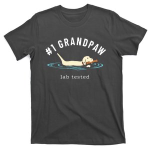 Men Yellow Labrador Retriever Dog Grandpa 1 Grandpaw T-Shirt