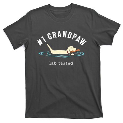 Men Yellow Labrador Retriever Dog Grandpa 1 Grandpaw T-Shirt