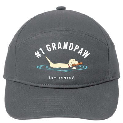 Men Yellow Labrador Retriever Dog Grandpa 1 Grandpaw 7-Panel Snapback Hat