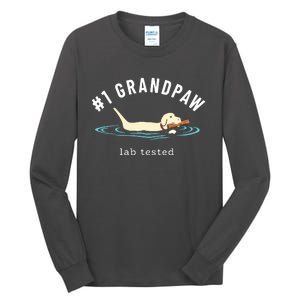 Men Yellow Labrador Retriever Dog Grandpa 1 Grandpaw Tall Long Sleeve T-Shirt