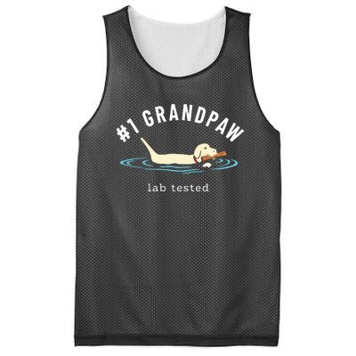 Men Yellow Labrador Retriever Dog Grandpa 1 Grandpaw Mesh Reversible Basketball Jersey Tank