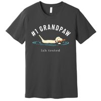 Men Yellow Labrador Retriever Dog Grandpa 1 Grandpaw Premium T-Shirt