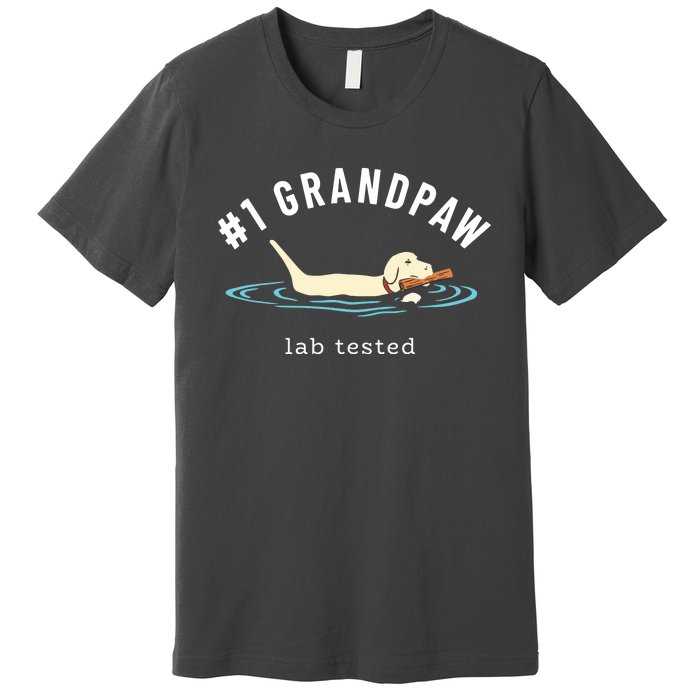 Men Yellow Labrador Retriever Dog Grandpa 1 Grandpaw Premium T-Shirt